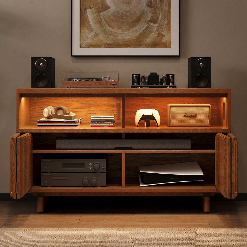 Ravelle Fluted LED Media Console