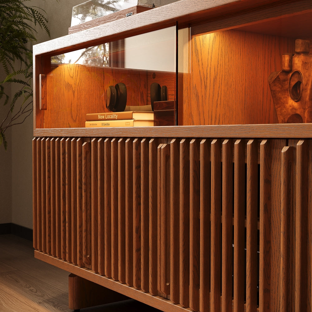 Ravelle Fluted LED Media Console