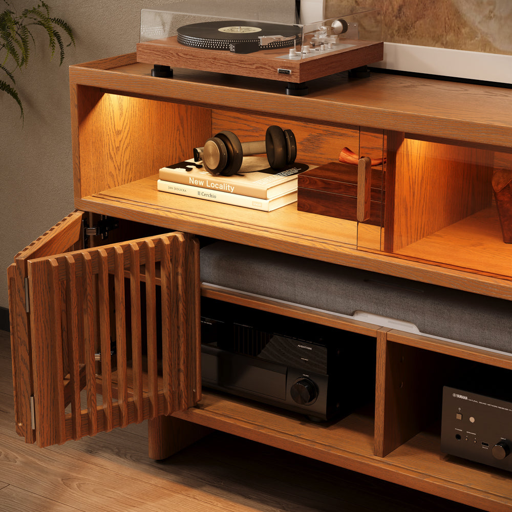 Ravelle Fluted LED Media Console