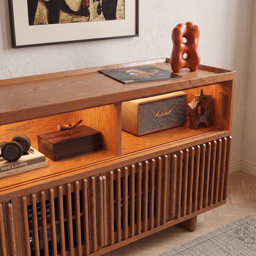 Ravelle Fluted LED Media Console