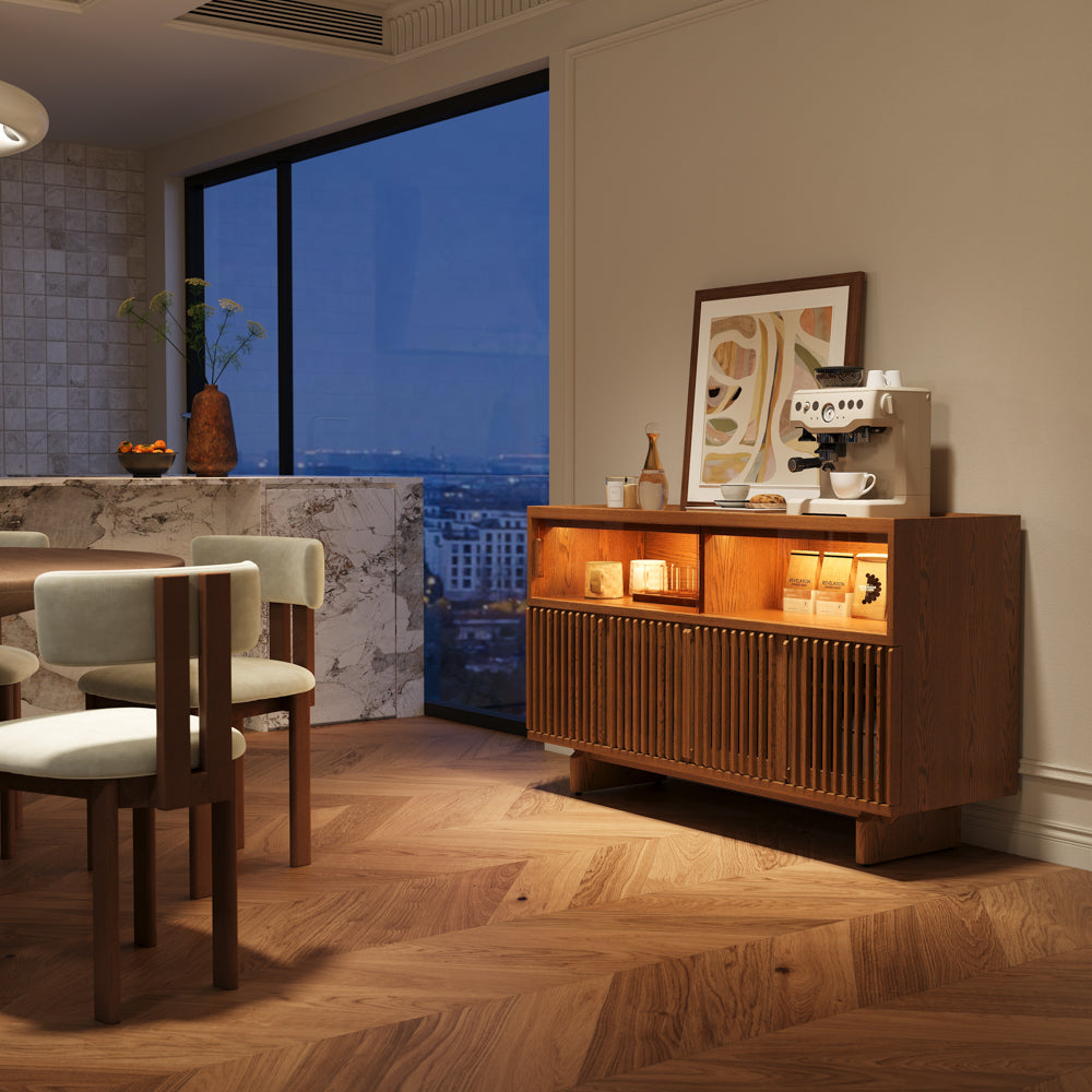 Ravelle Fluted LED Media Console