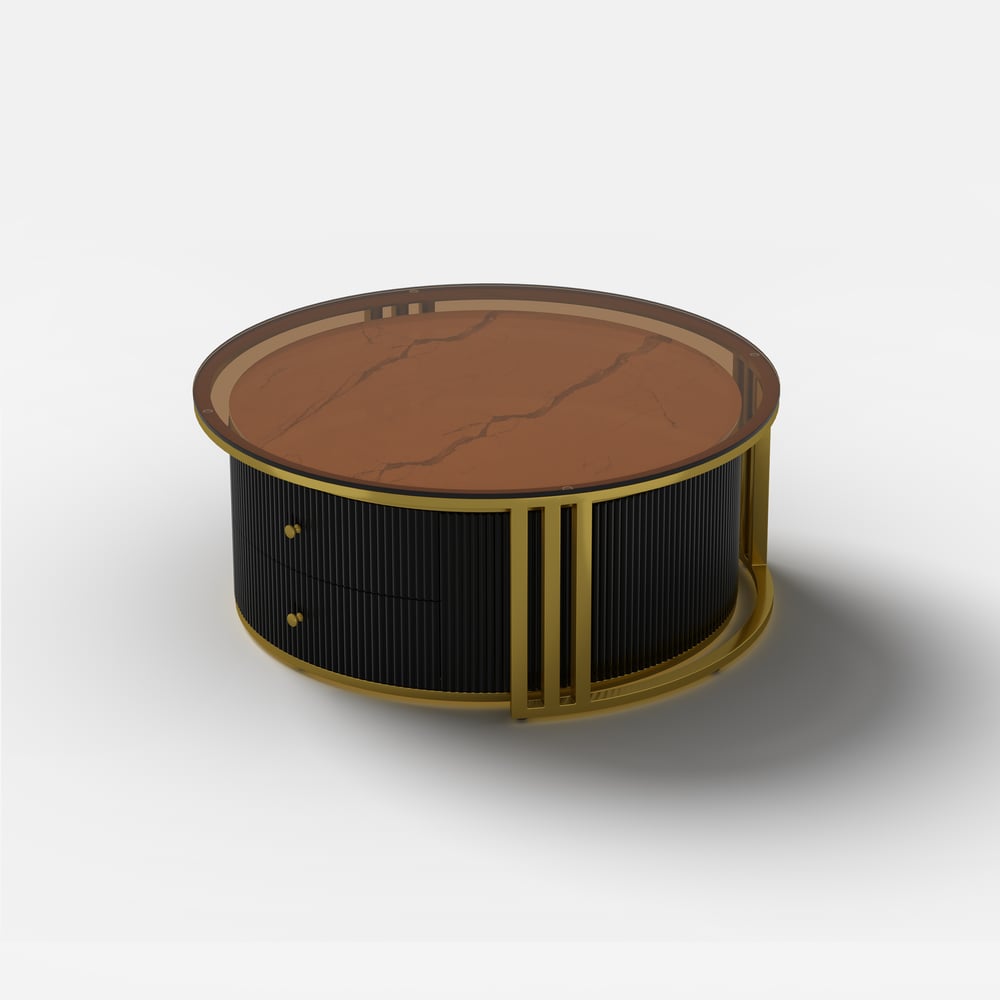 Auro Sintered Stone Fluted TV Console