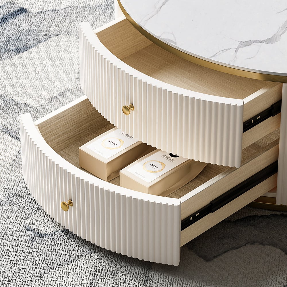 Auro Sintered Stone Fluted TV Console