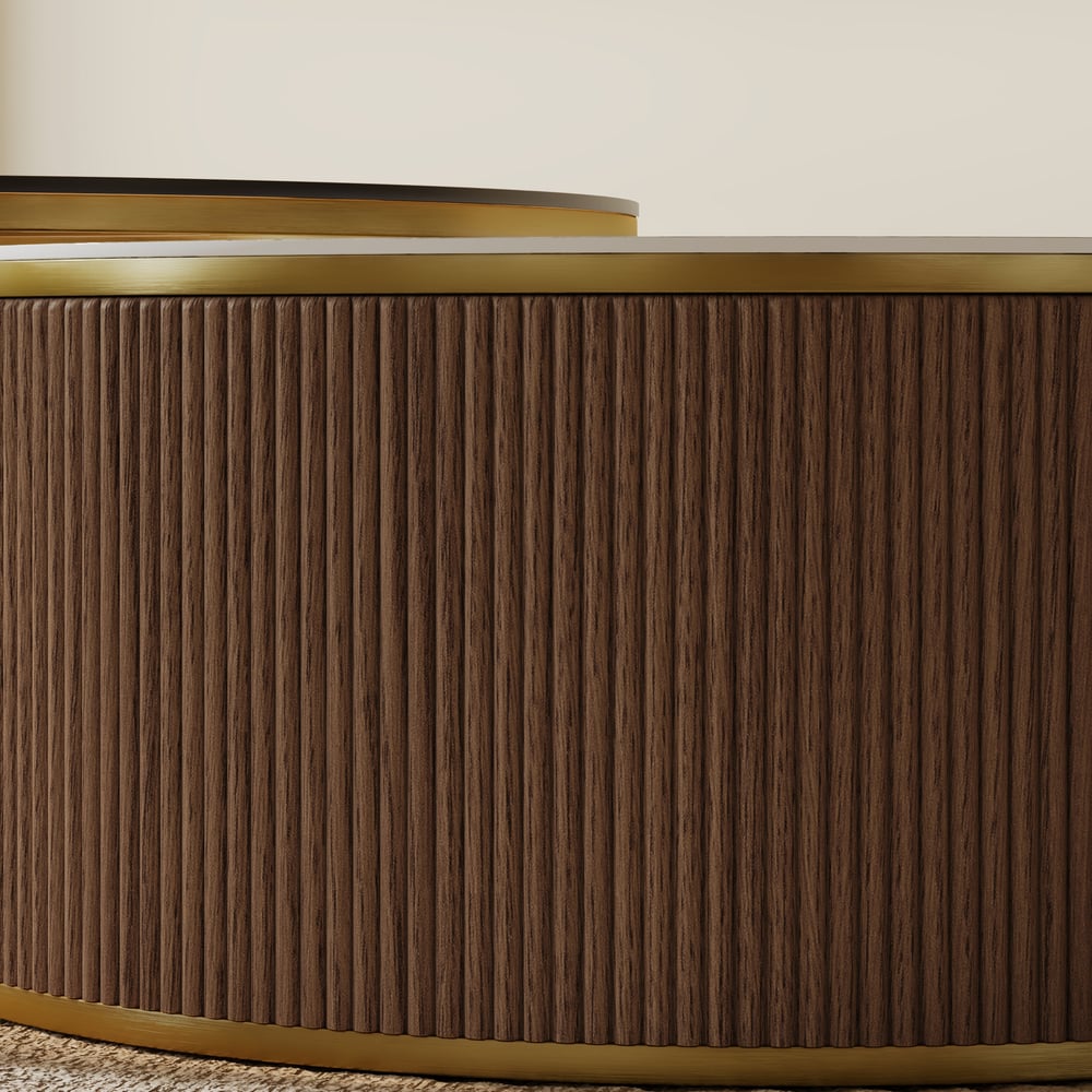 Auro Sintered Stone Fluted TV Console