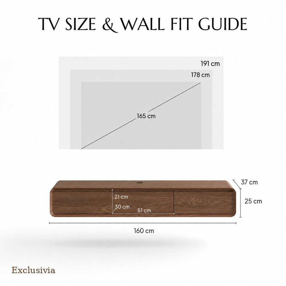 Merrin Minimalist Floating TV Stand - Exclusivia