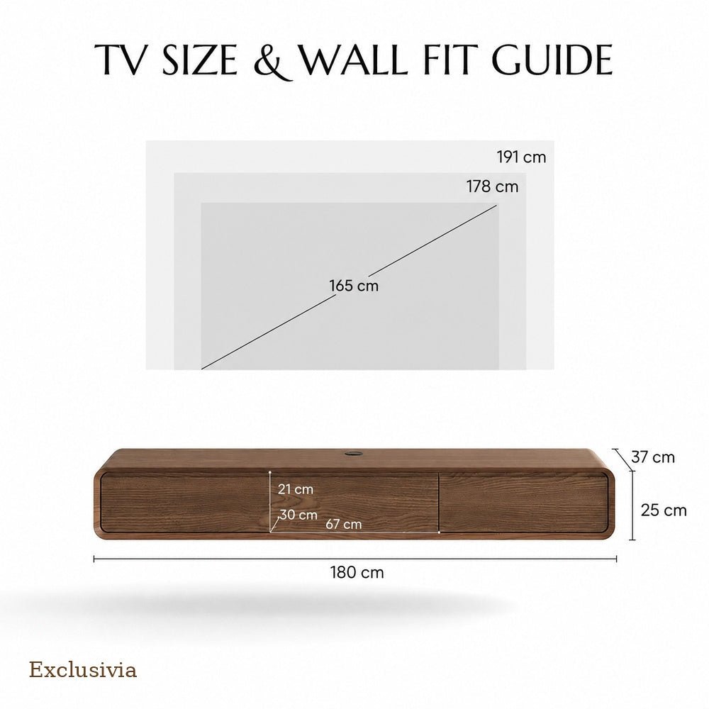 Merrin Minimalist Floating TV Stand - Exclusivia