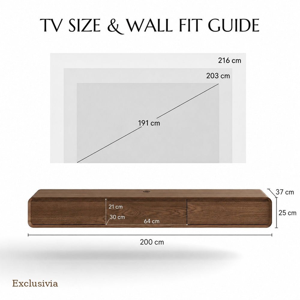 Merrin Minimalist Floating TV Stand - Exclusivia