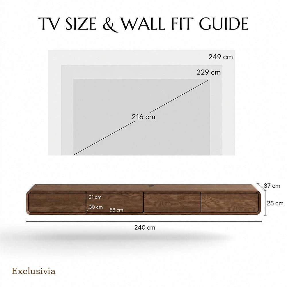 Merrin Minimalist Floating TV Stand - Exclusivia