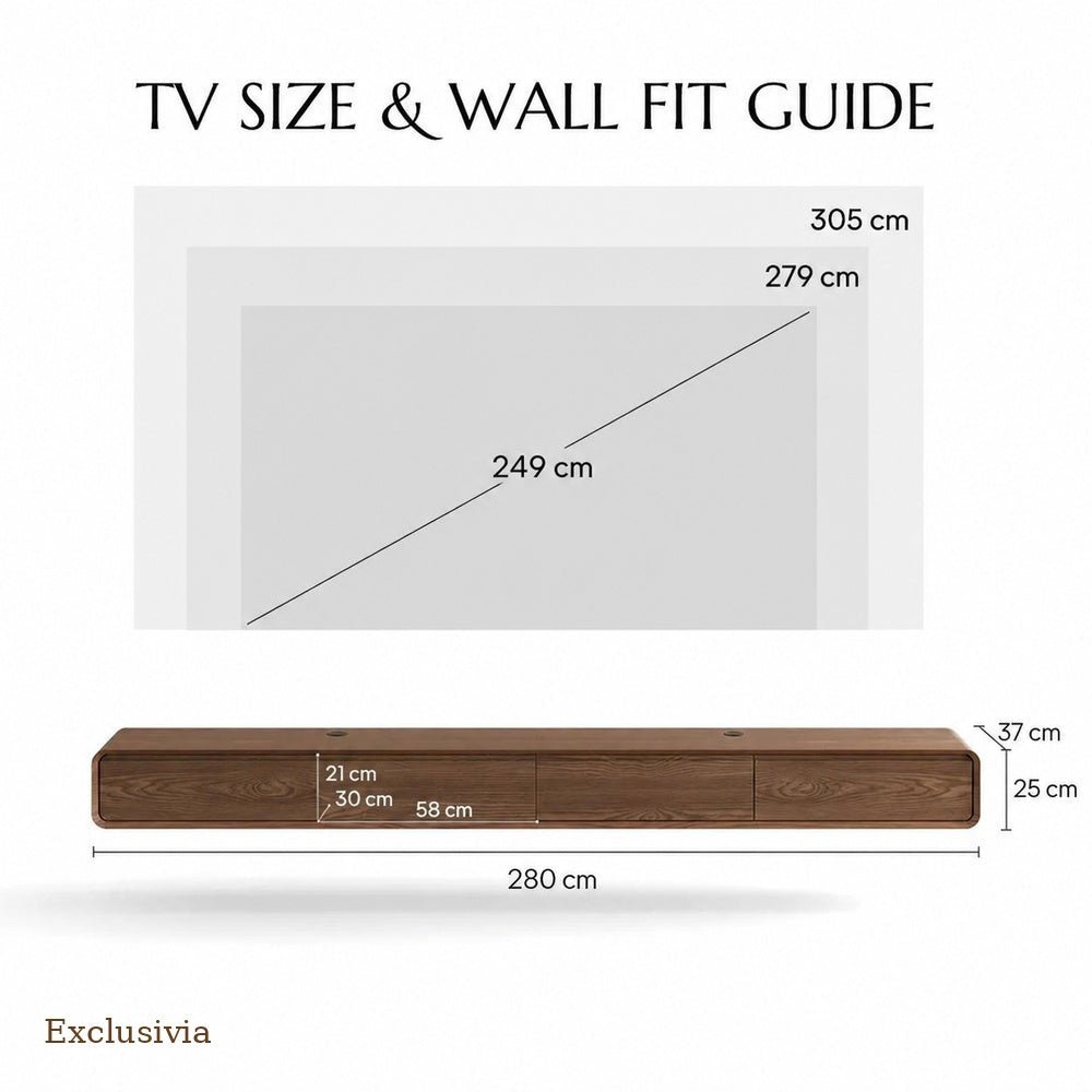 Merrin Minimalist Floating TV Stand - Exclusivia