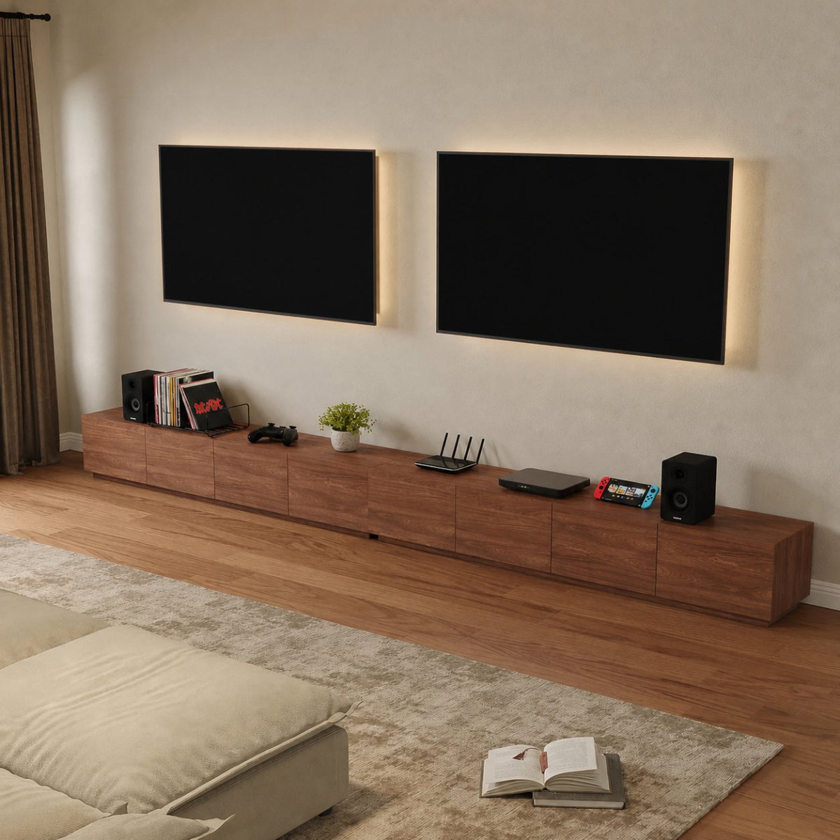 Odinor Walnut TV Console - Exclusivia