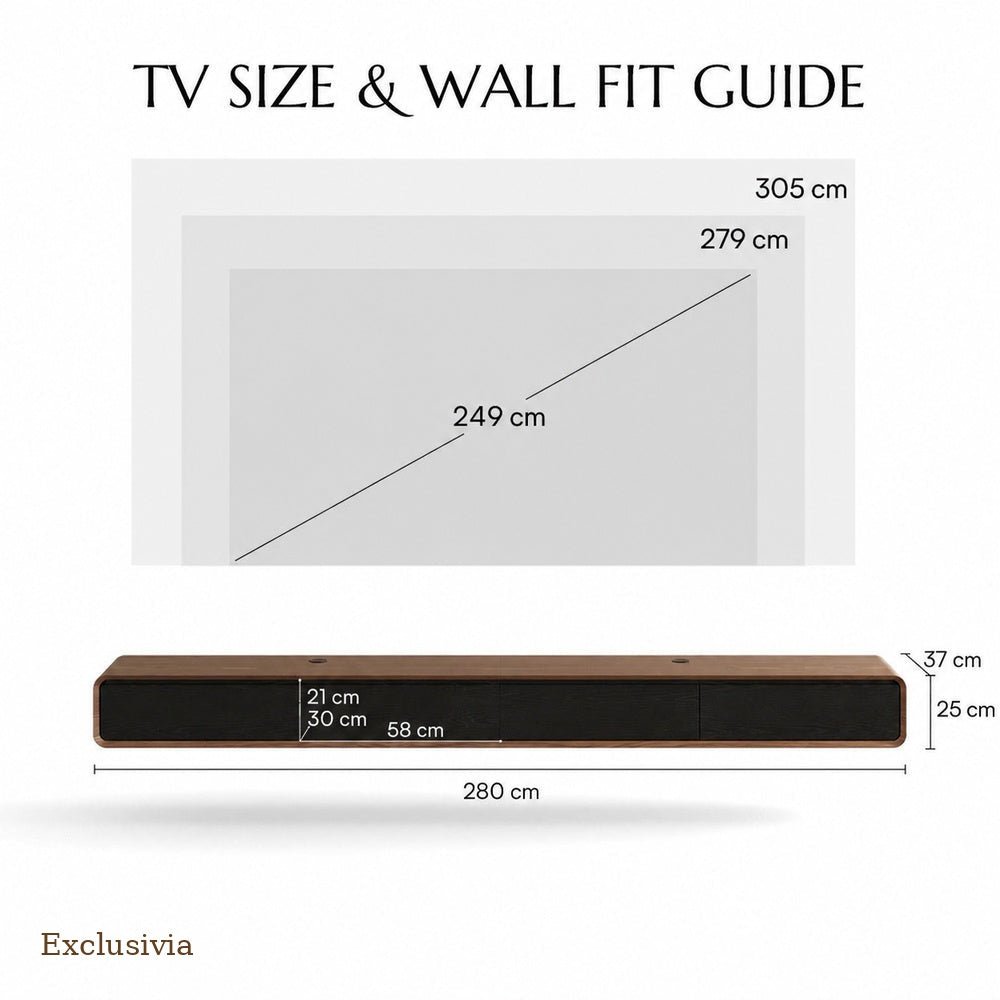 Merrin Minimalist Floating TV Stand - Exclusivia