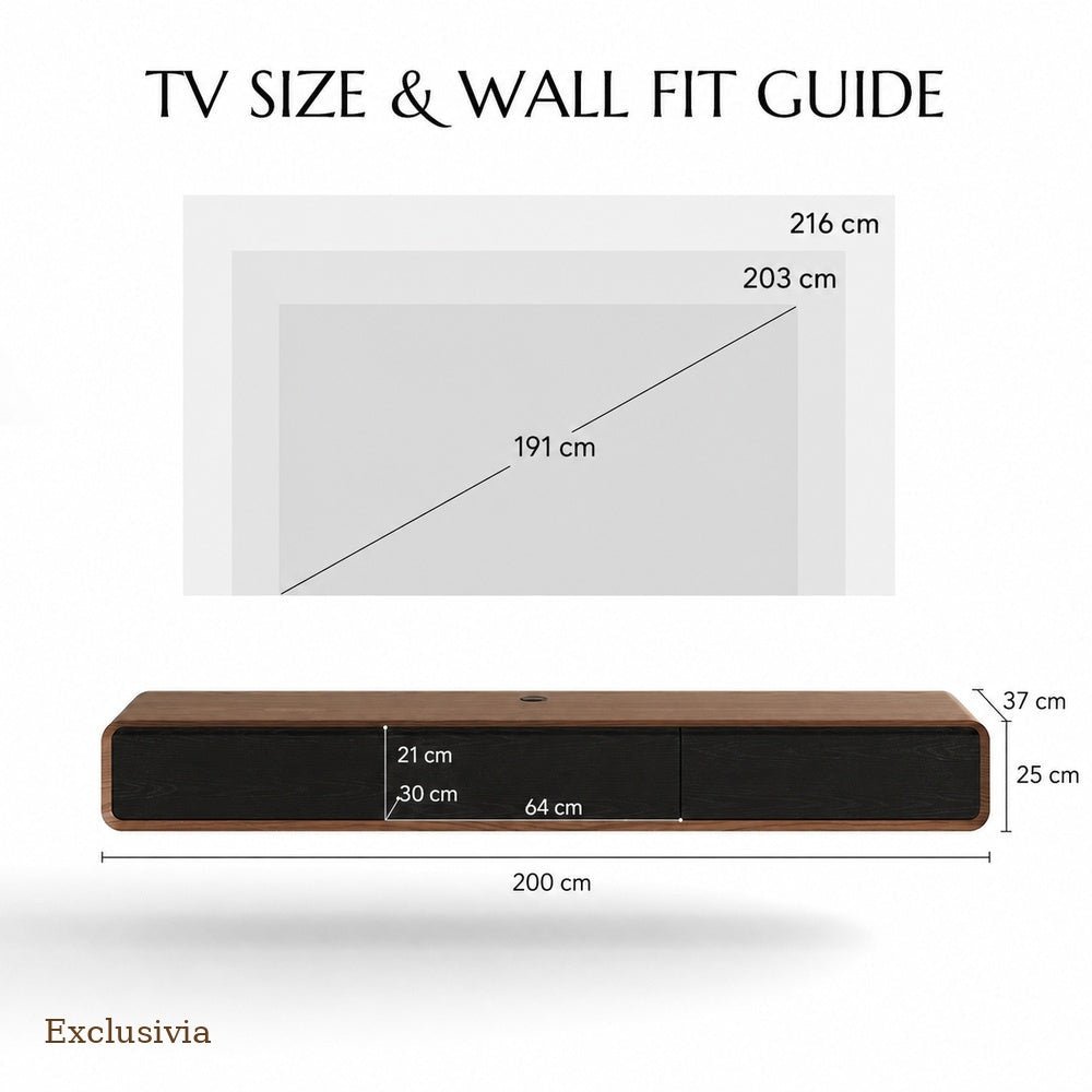 Merrin Minimalist Floating TV Stand - Exclusivia