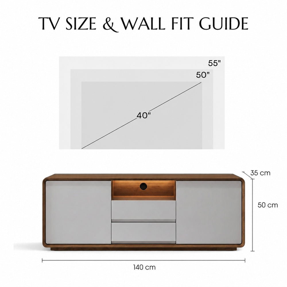 Aldren 140 cm Tall TV Stand - Exclusivia