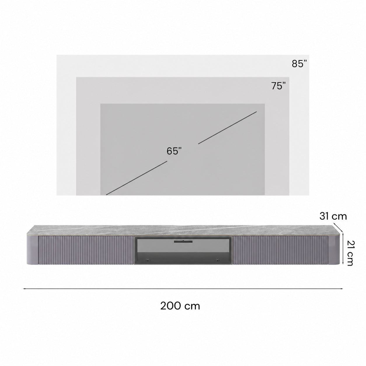 Montreux Floating Stone Media Console