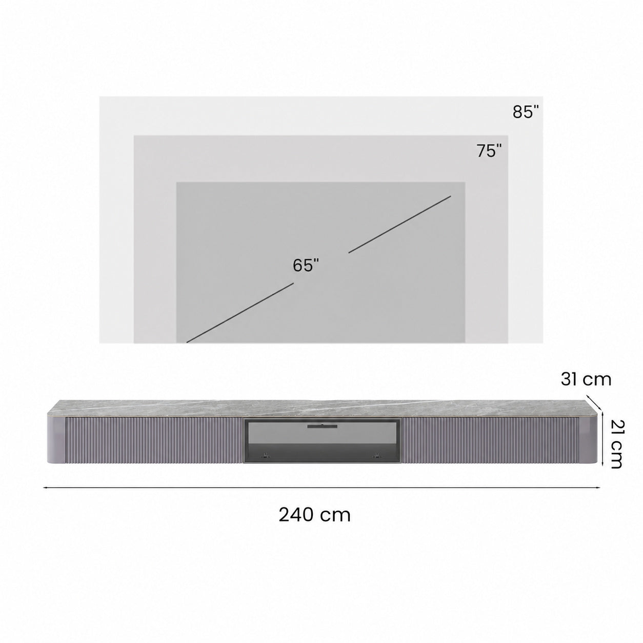 Montreux Floating Stone Media Console