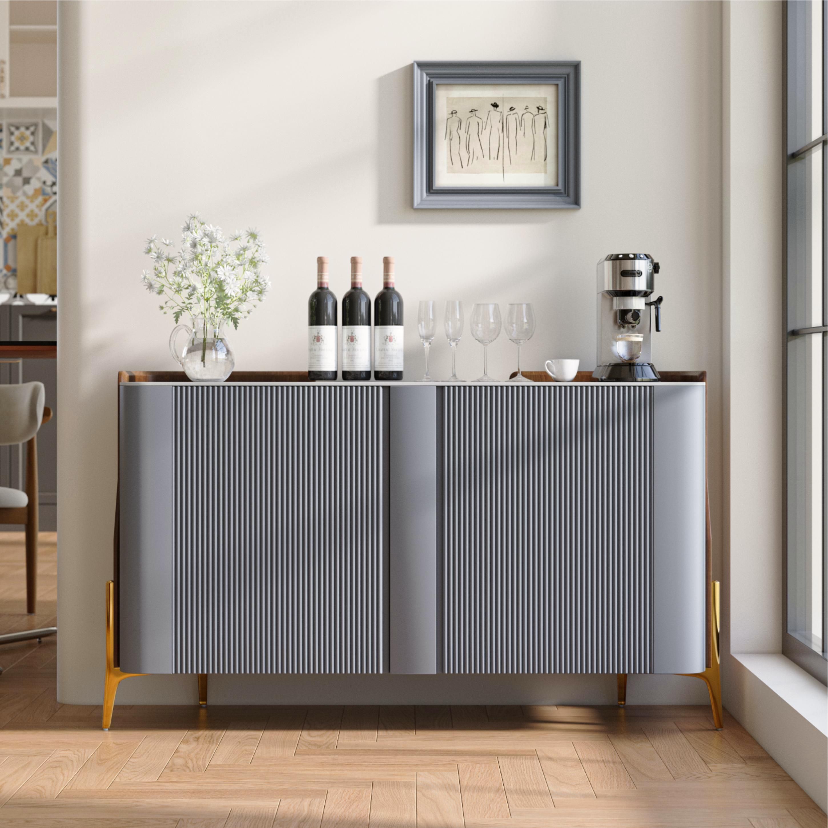 Solara Modern Storage Sideboard with Sintered Stone Top