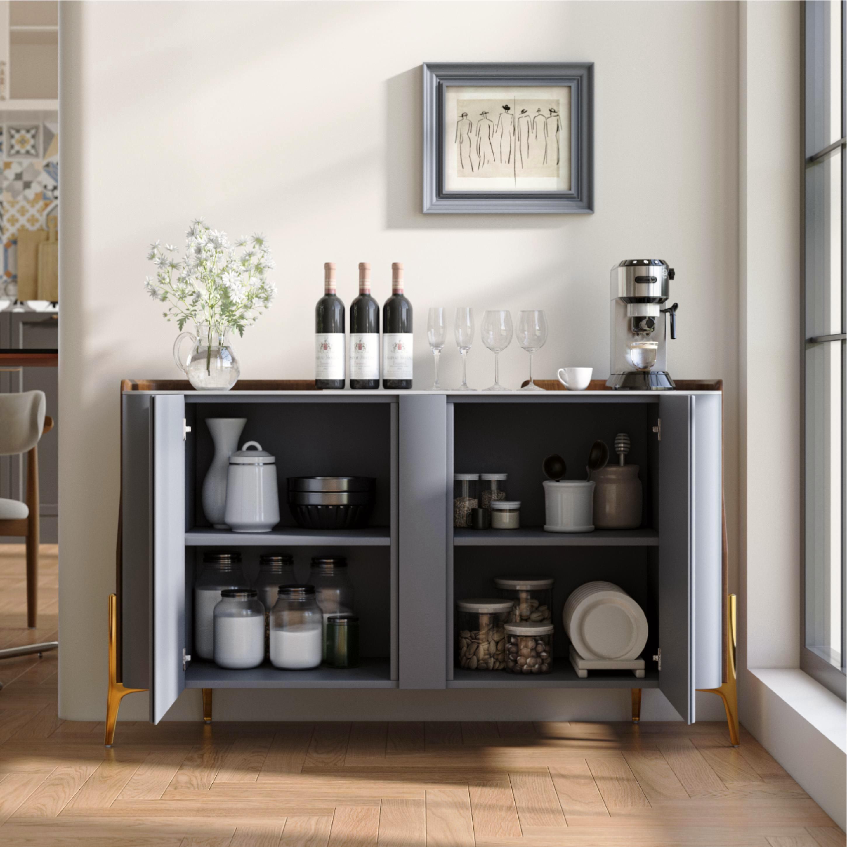Solara Modern Storage Sideboard with Sintered Stone Top