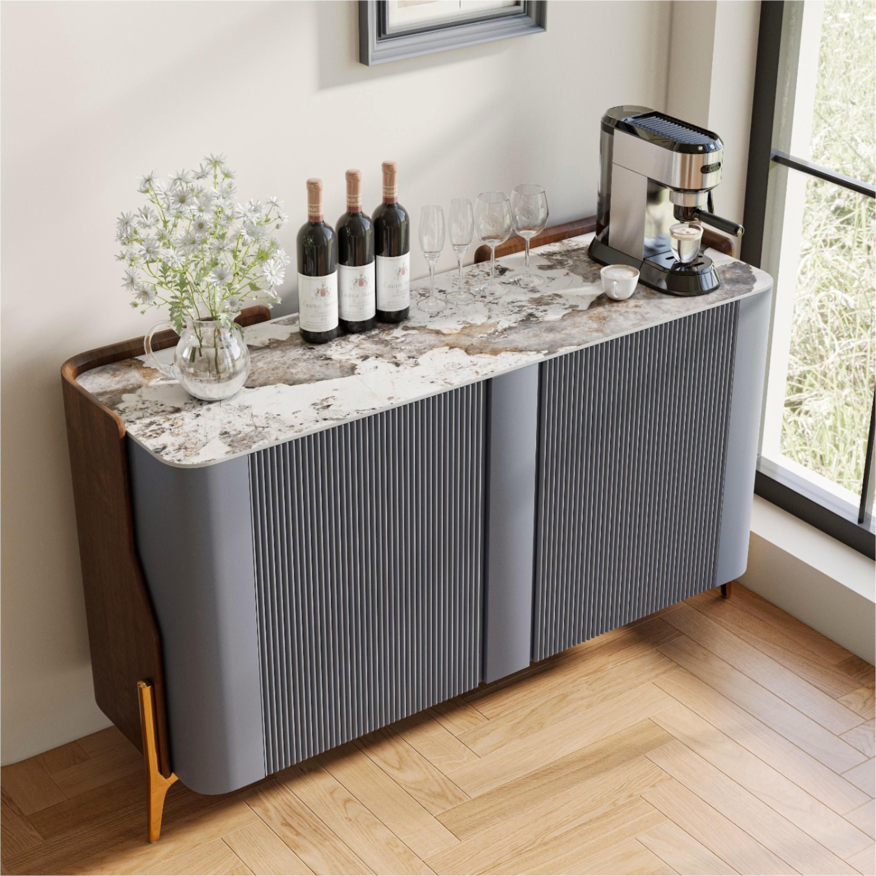 Solara Modern Storage Sideboard with Sintered Stone Top