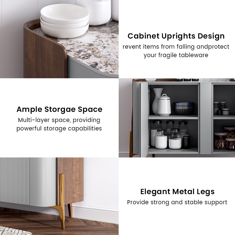 Solara Modern Storage Sideboard with Sintered Stone Top