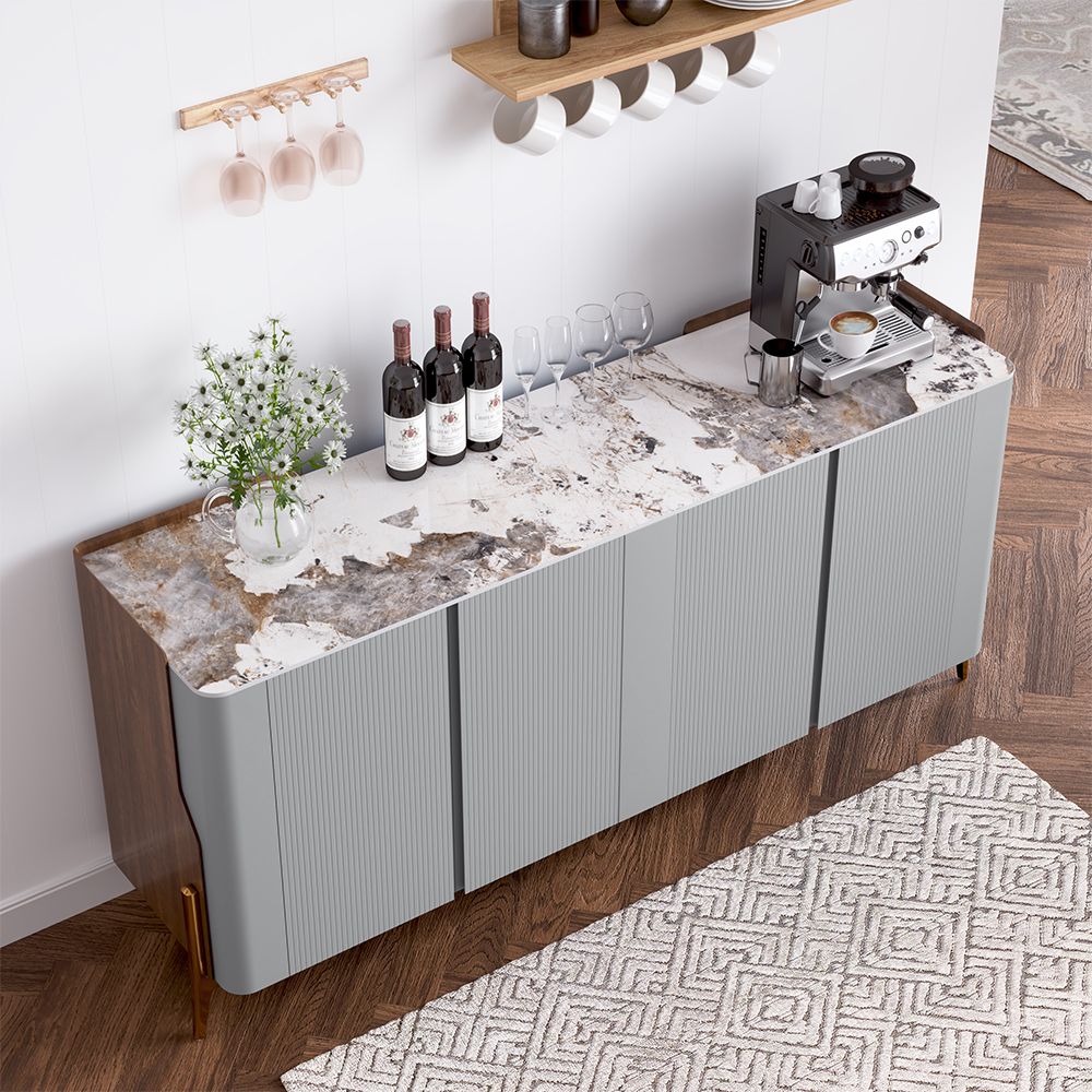 Solara Modern Storage Sideboard with Sintered Stone Top