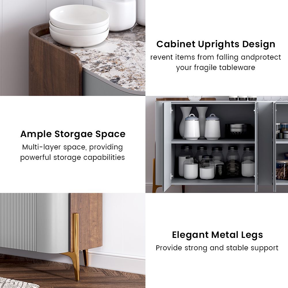 Solara Modern Storage Sideboard with Sintered Stone Top