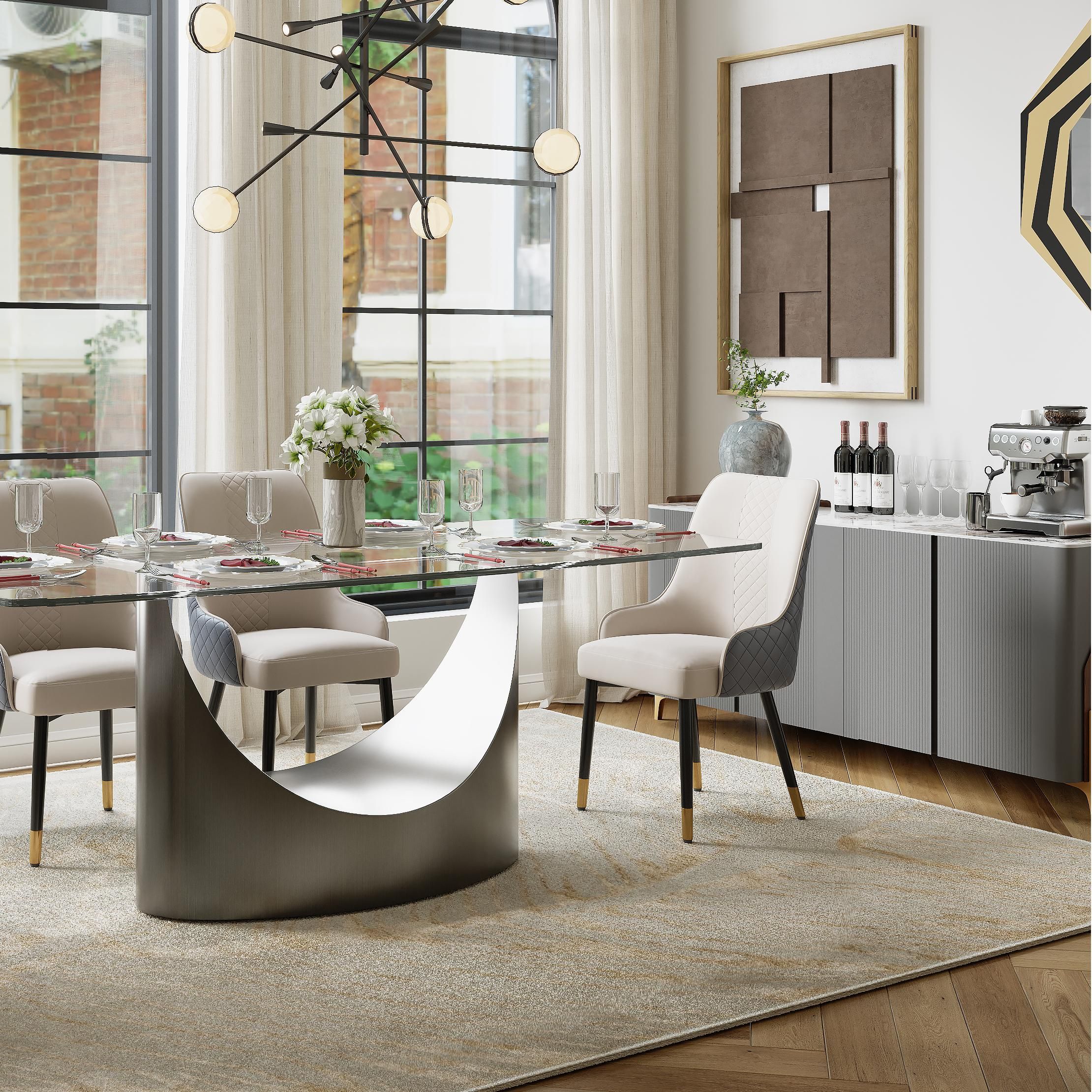 Solara Modern Storage Sideboard with Sintered Stone Top