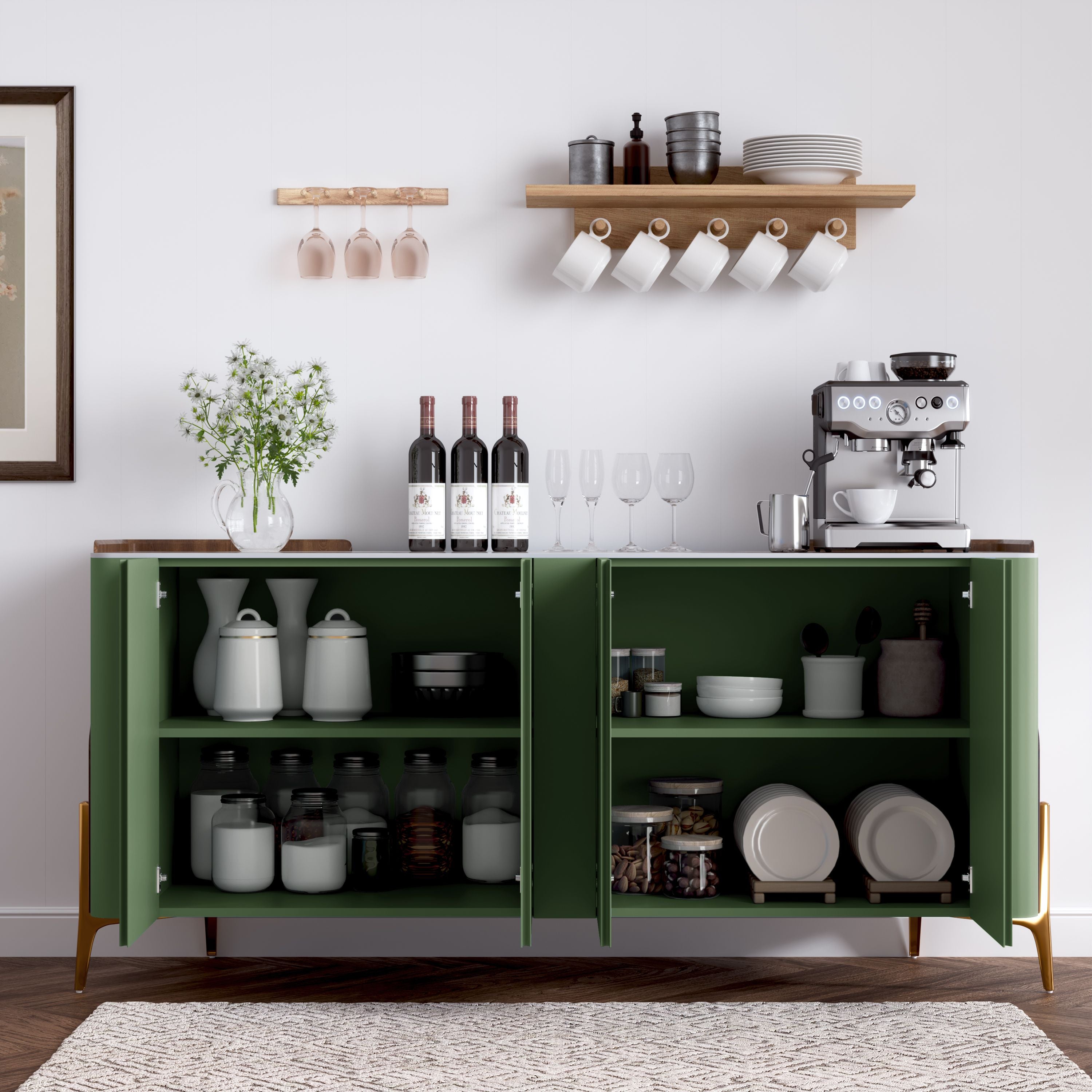 Solara Modern Storage Sideboard with Sintered Stone Top