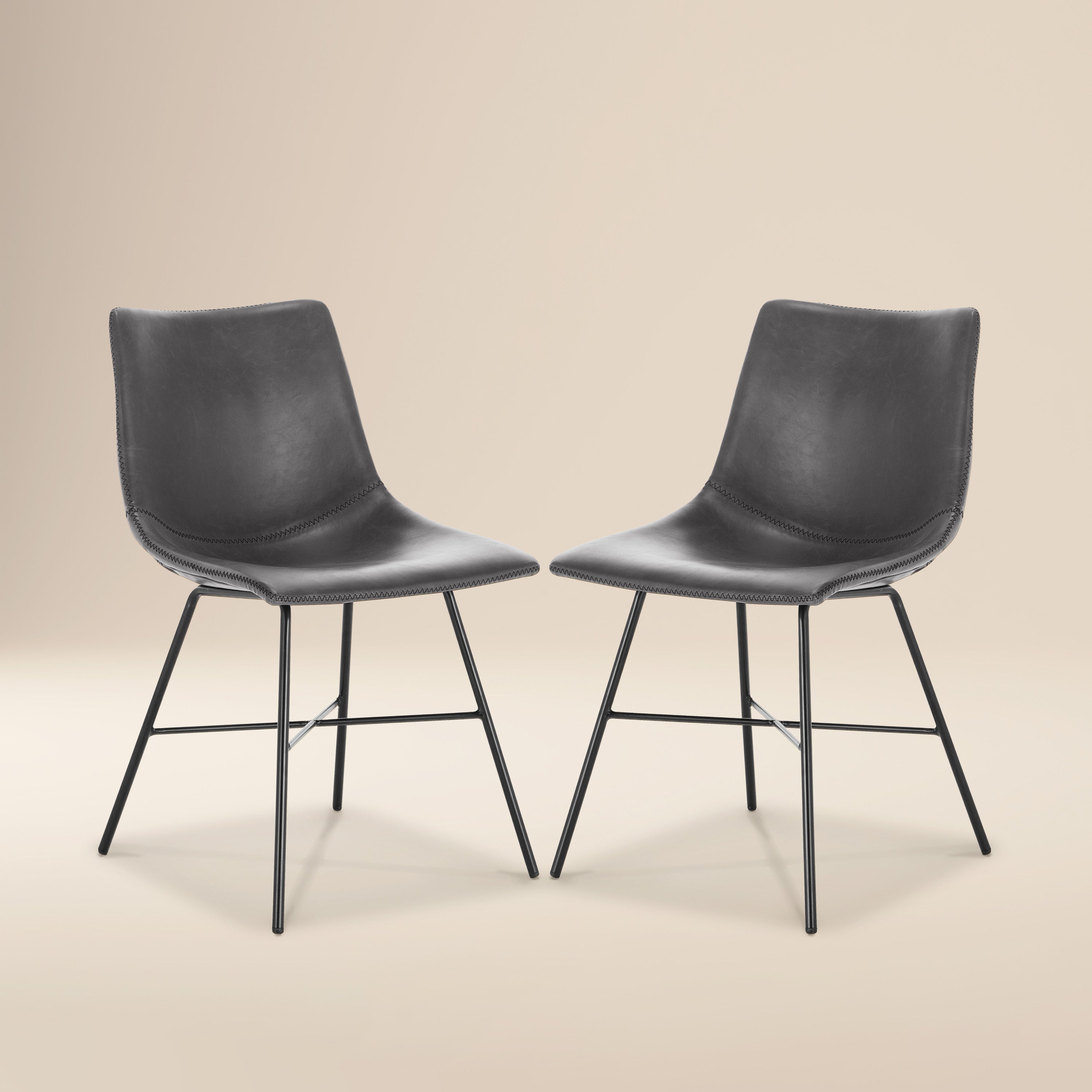 PAXLEY Vegan Leather Dining Chair Set of 2