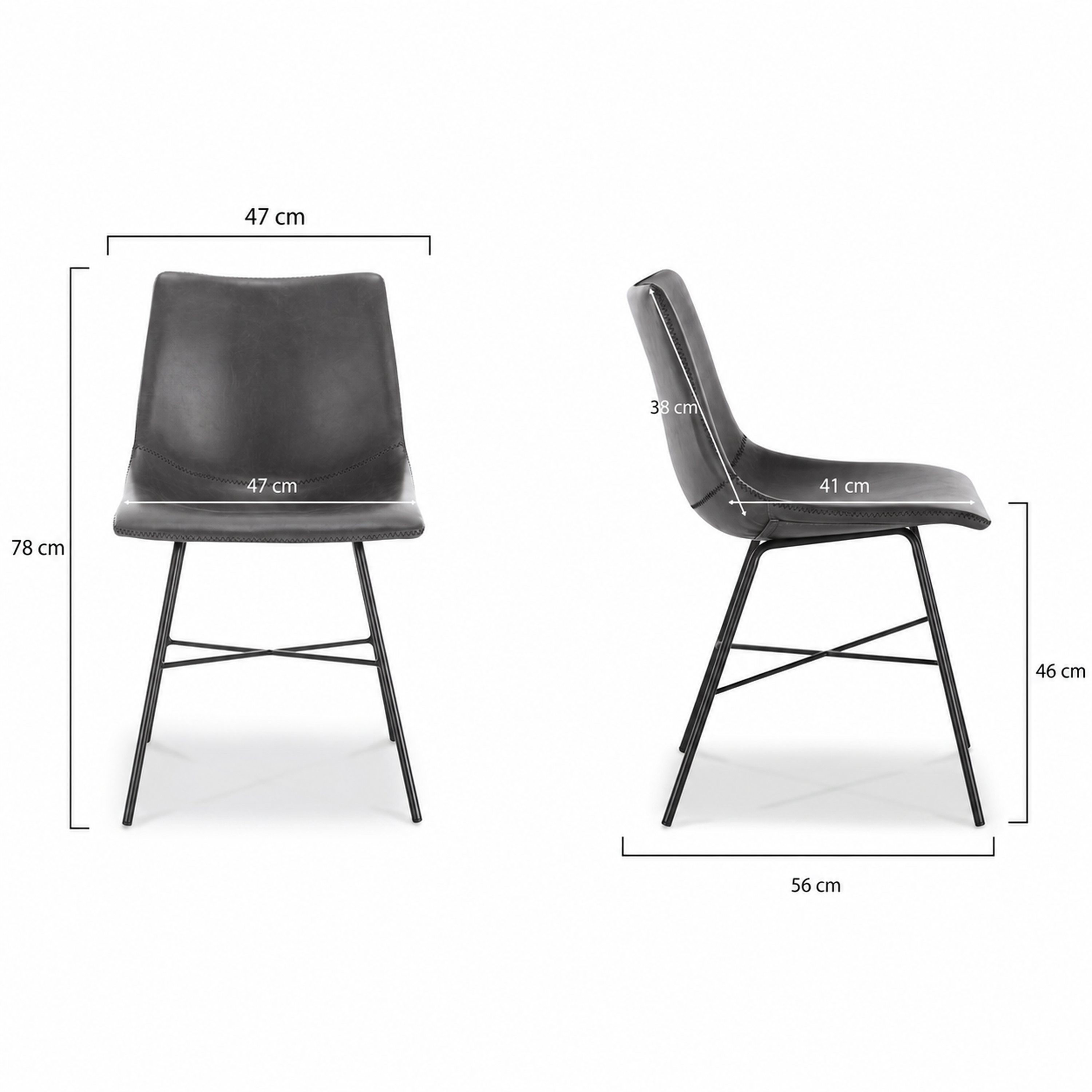 PAXLEY Vegan Leather Dining Chair Set of 2