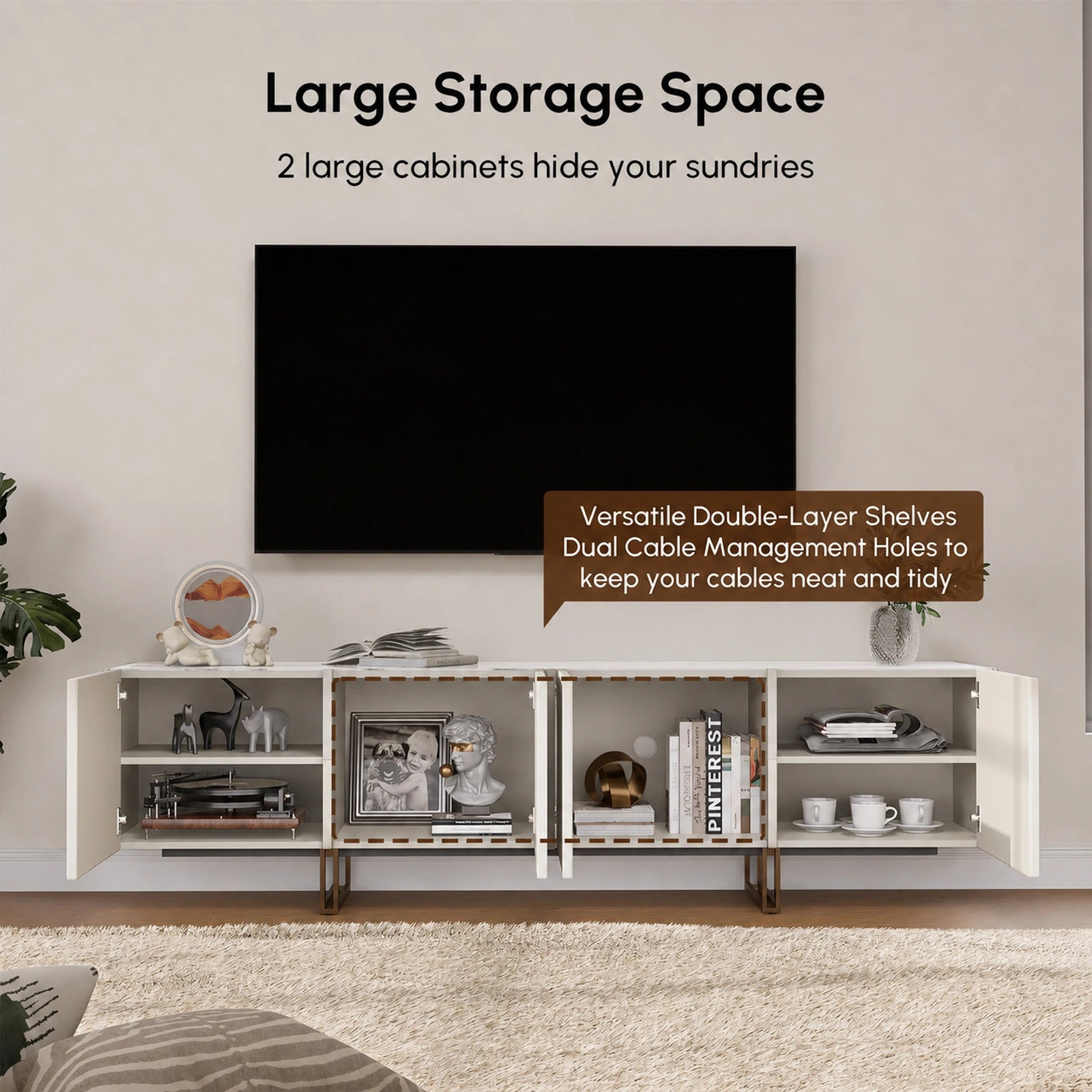 Auro Sintered Stone Fluted TV Console