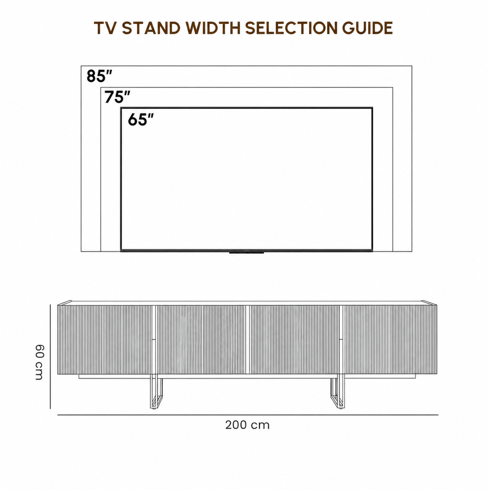 TV Stand / Ivory / 200 cm