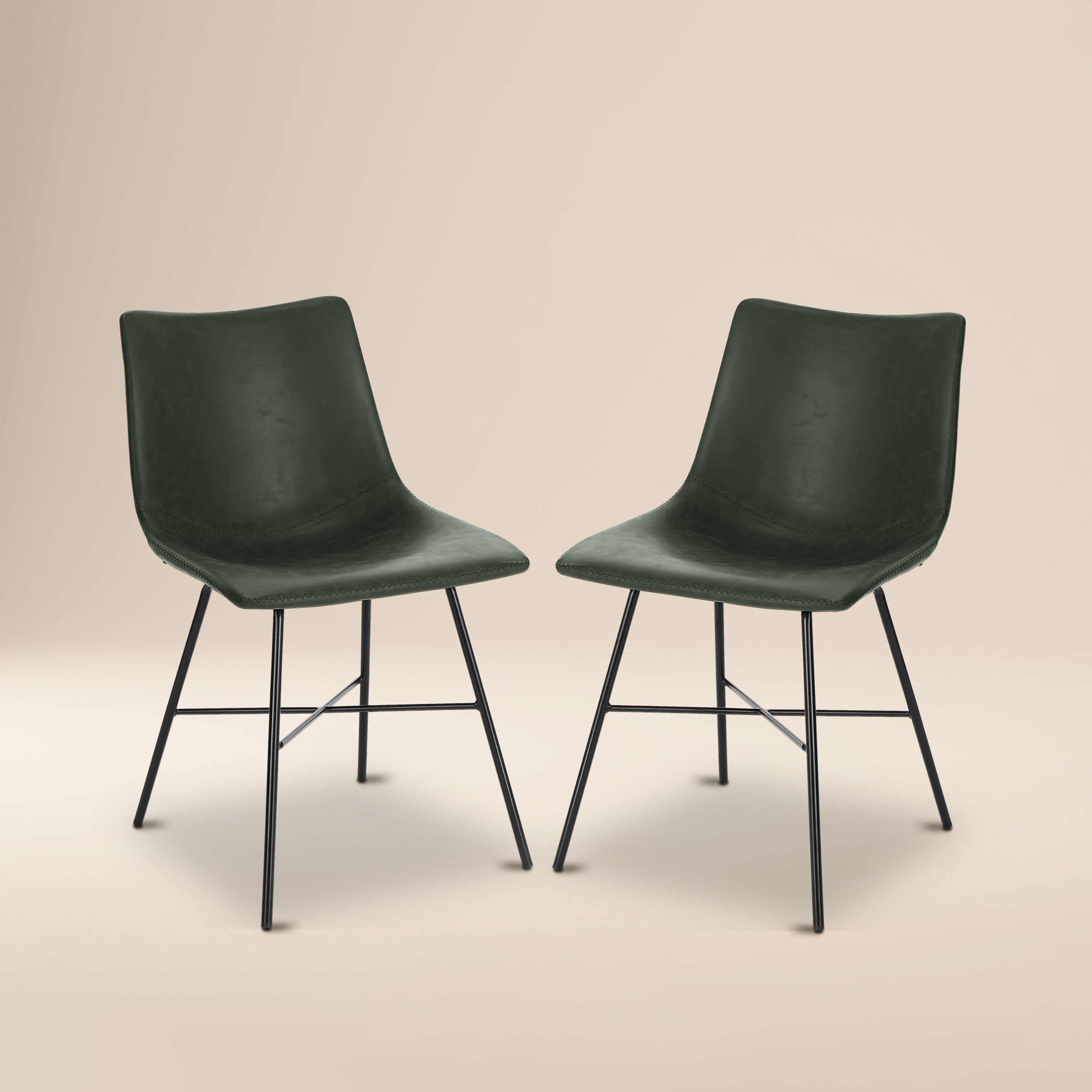 PAXLEY Vegan Leather Dining Chair Set of 2