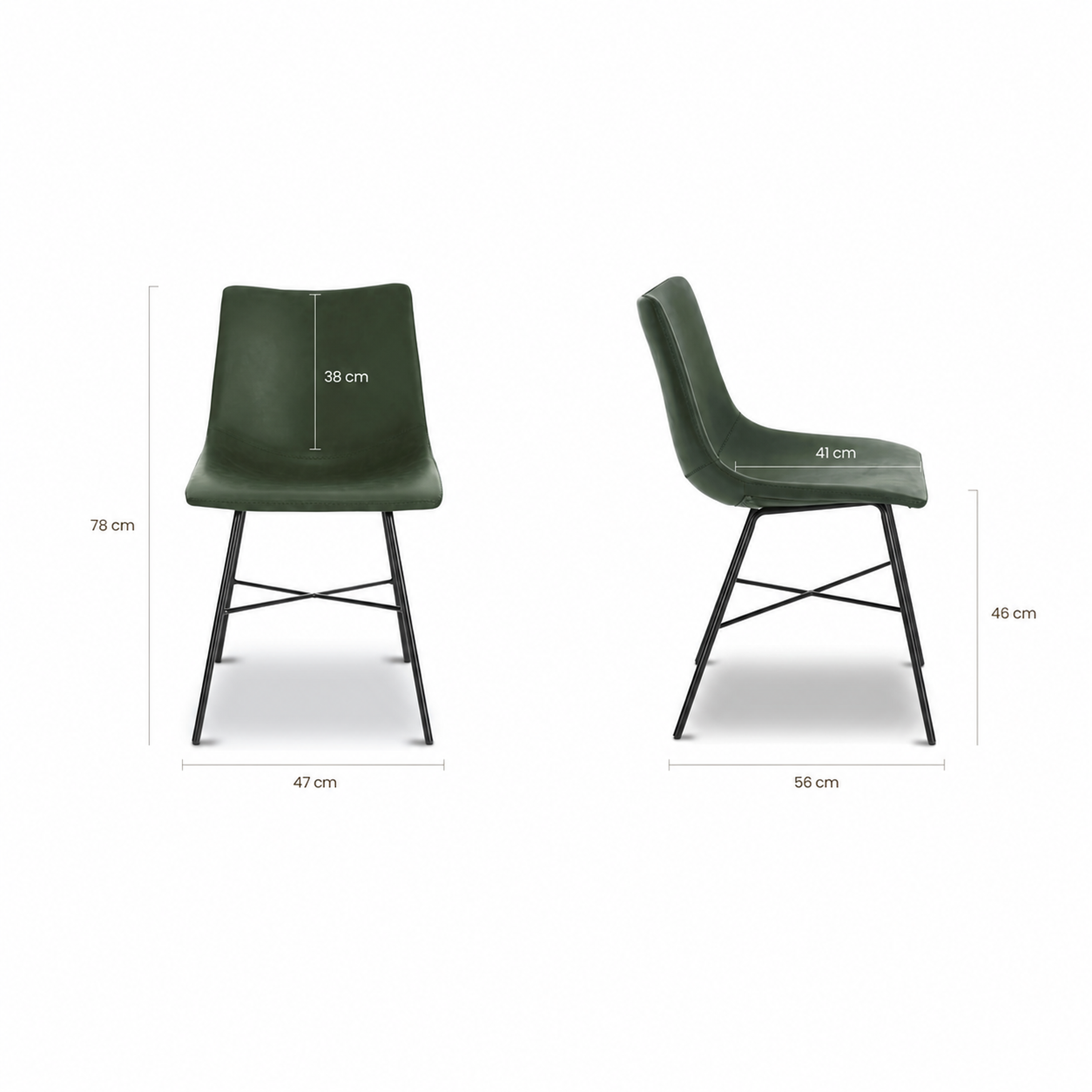 PAXLEY Vegan Leather Dining Chair Set of 2