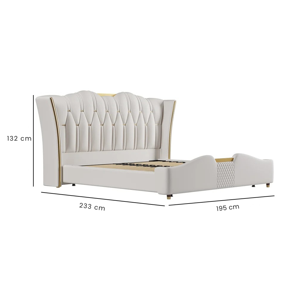 Norva Luxe Tufted Wingback Upholstered Bed