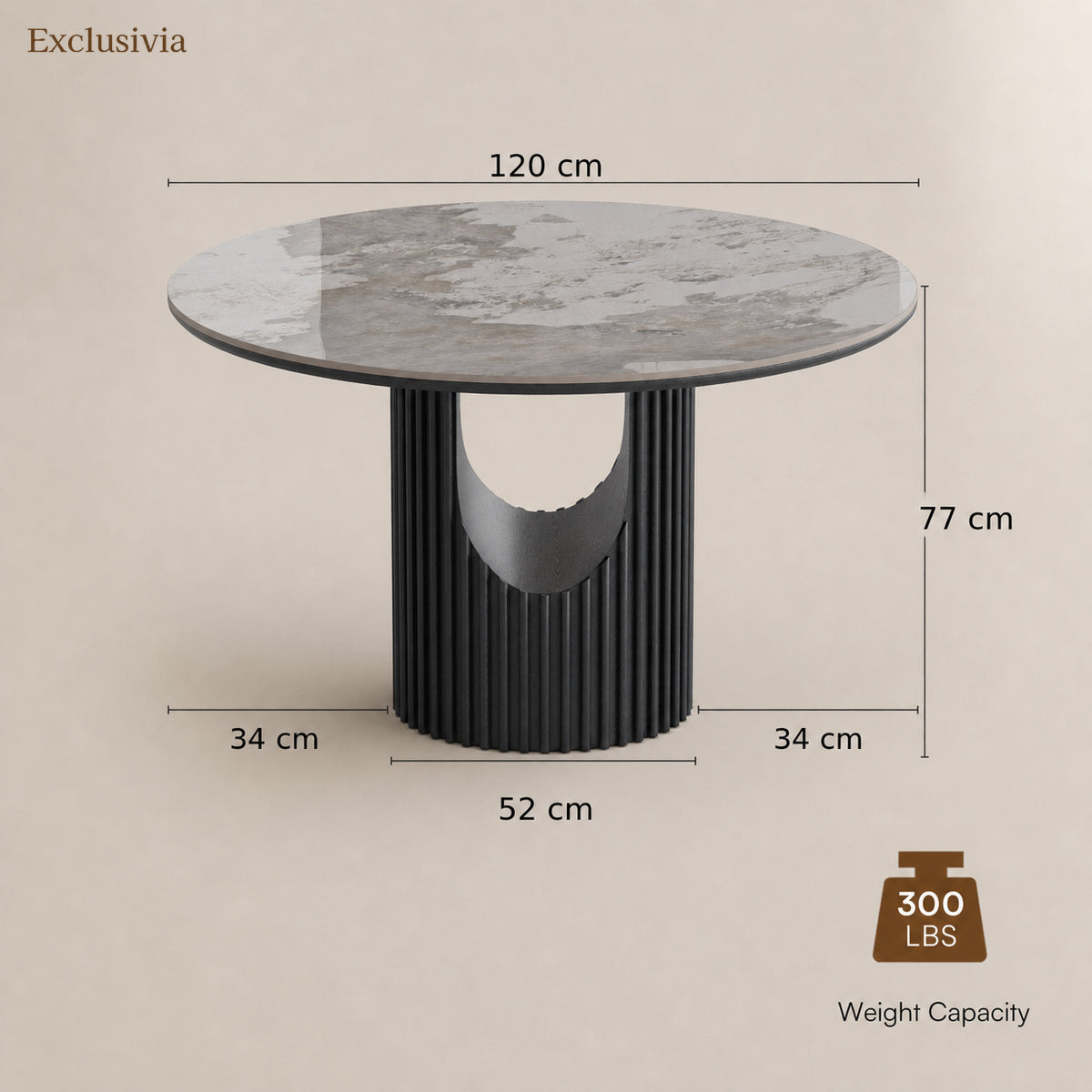 Silva Round Sintered Stone Dining Table