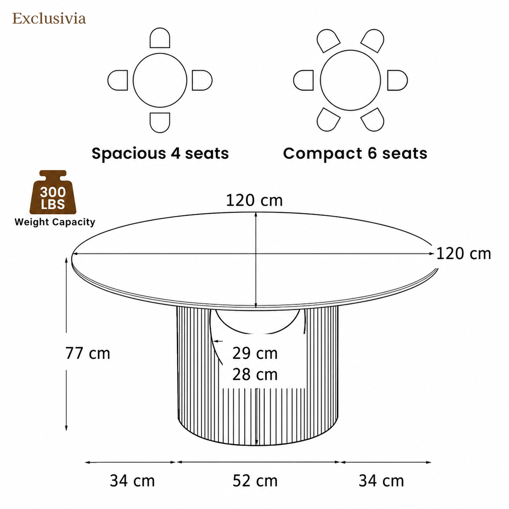 Silva Round Sintered Stone Dining Table