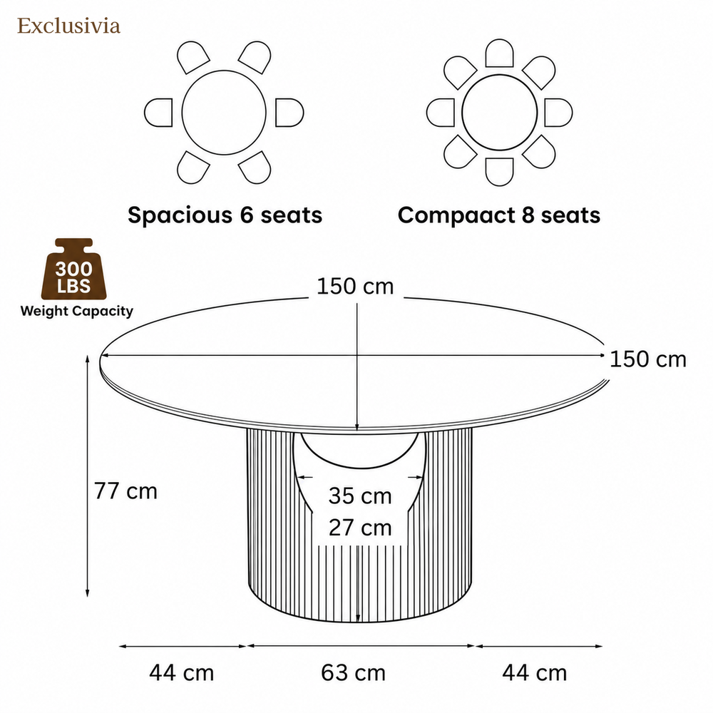 Silva Round Sintered Stone Dining Table