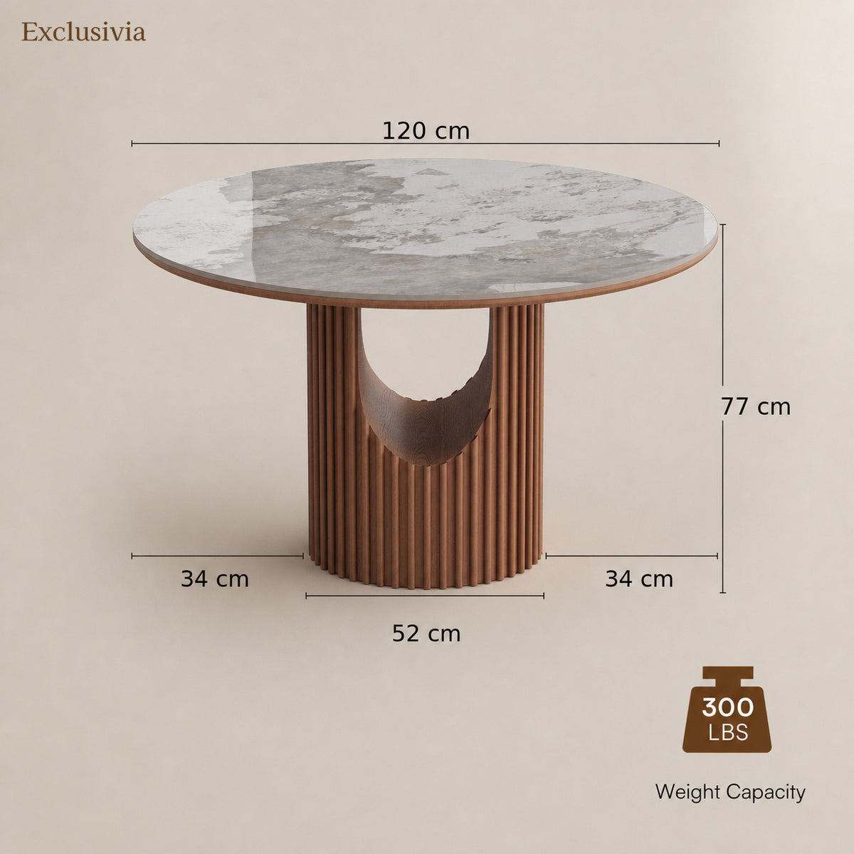Silva Round Sintered Stone Dining Table