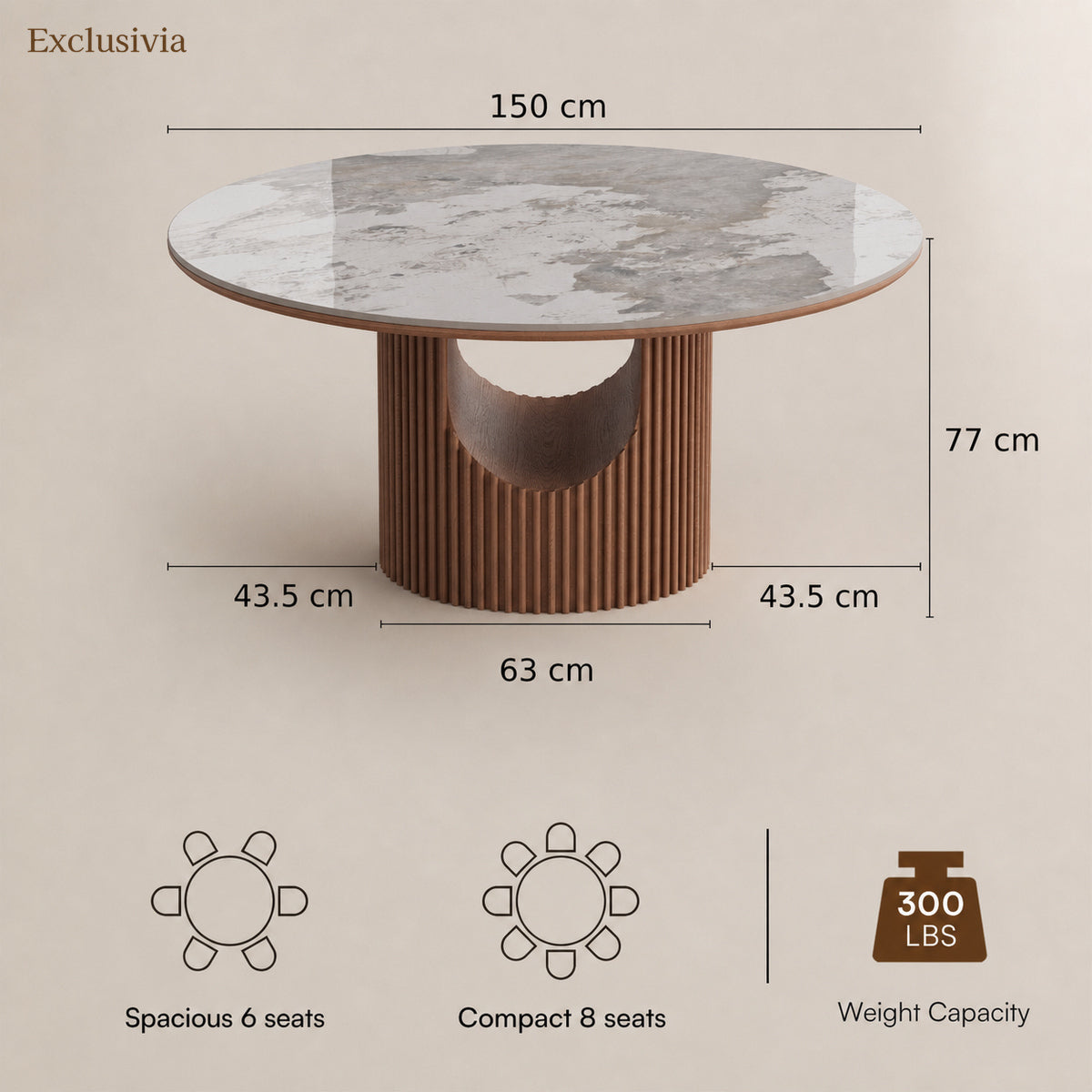 Silva Round Sintered Stone Dining Table