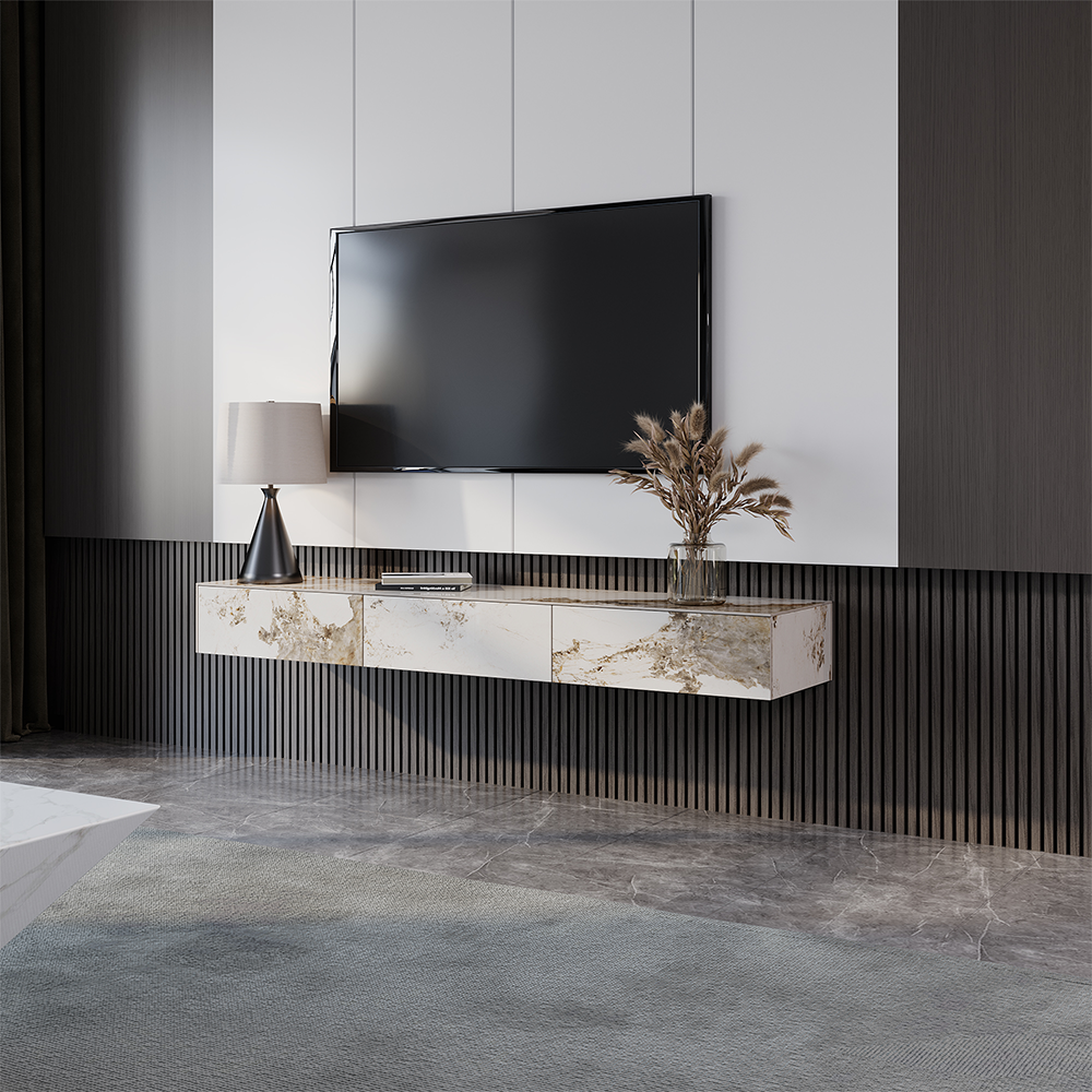 Float Modern Sintered Stone Floating TV Console
