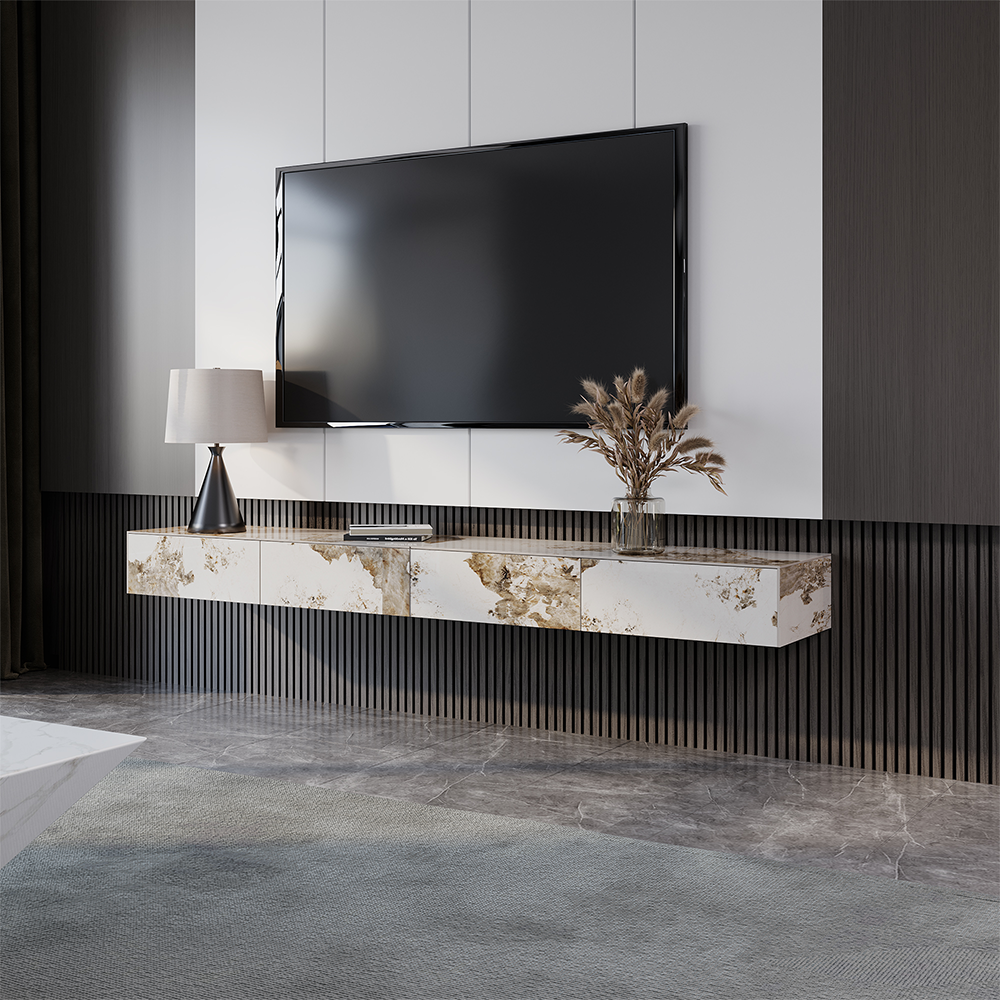 Float Modern Sintered Stone Floating TV Console