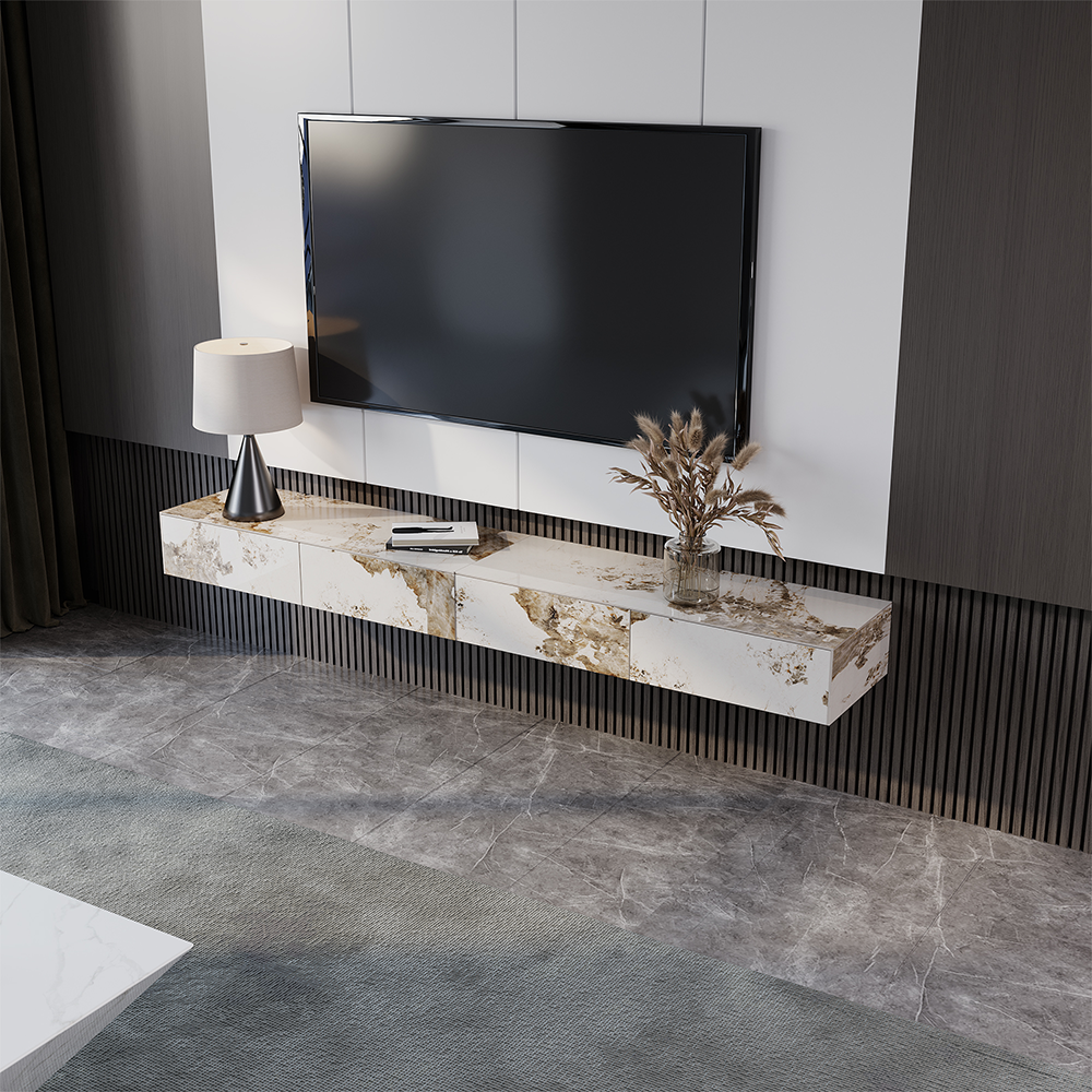 Float Modern Sintered Stone Floating TV Console