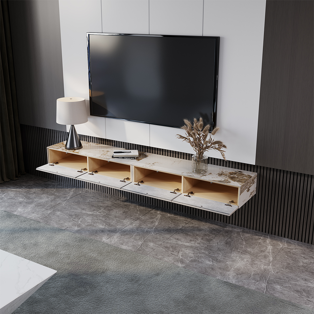 Float Modern Sintered Stone Floating TV Console