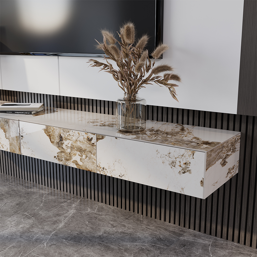 Float Modern Sintered Stone Floating TV Console