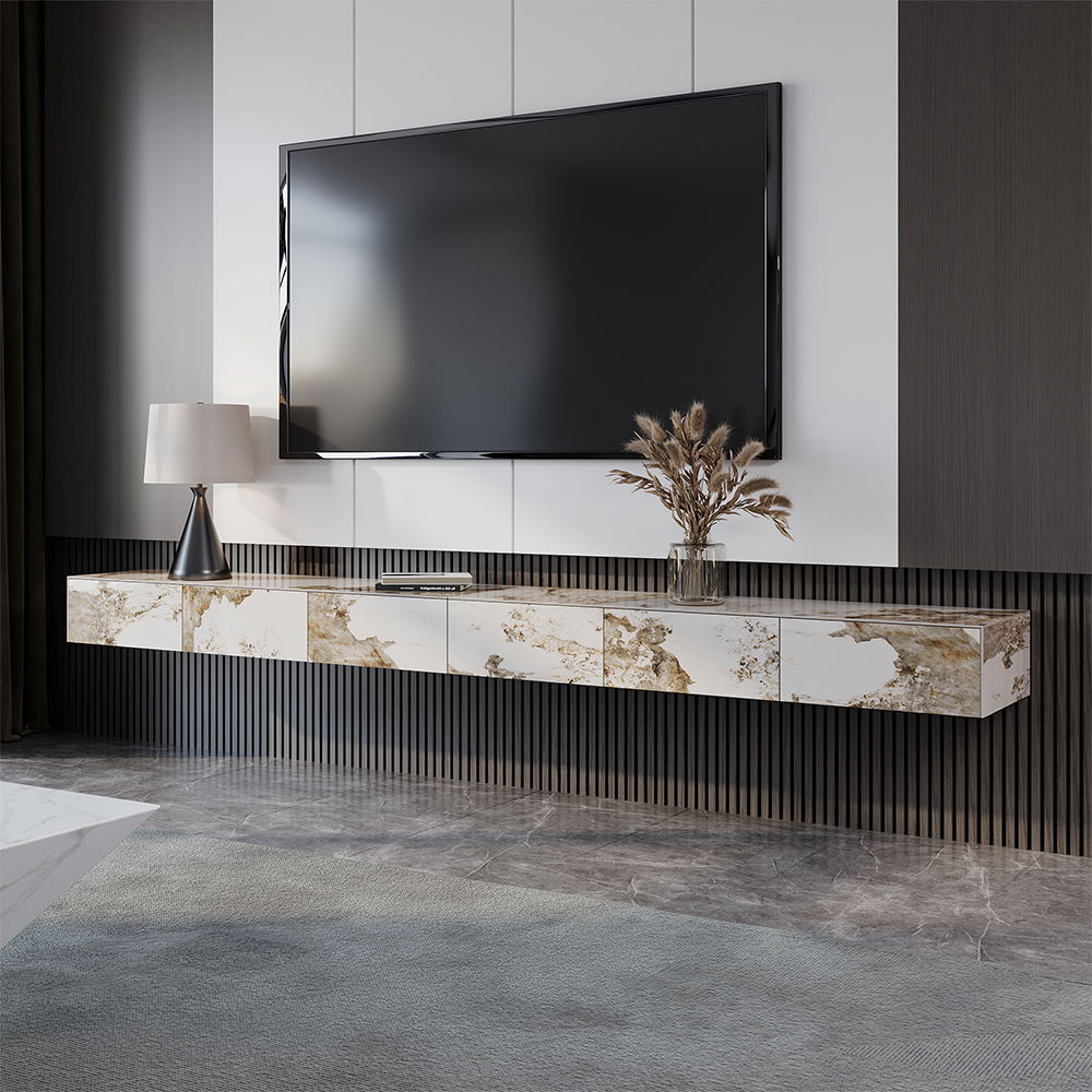 Float Modern Sintered Stone Floating TV Console