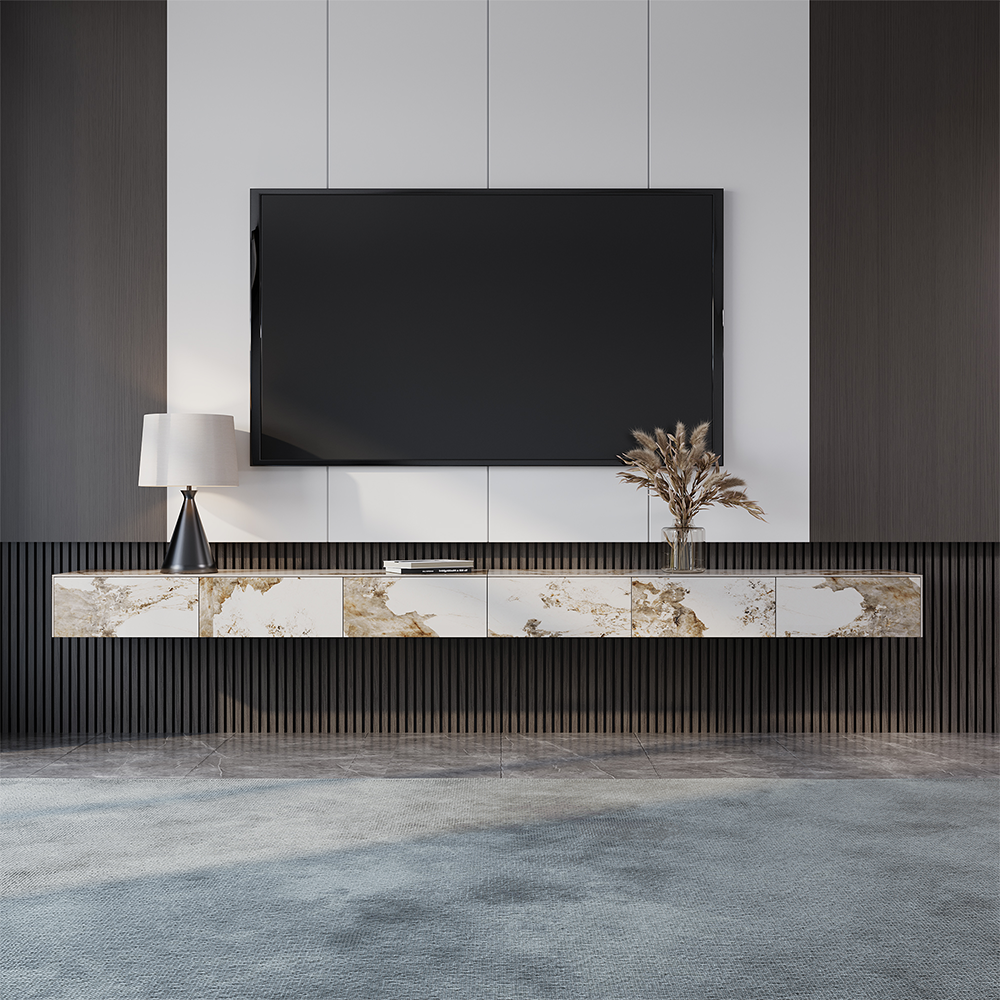 Float Modern Sintered Stone Floating TV Console