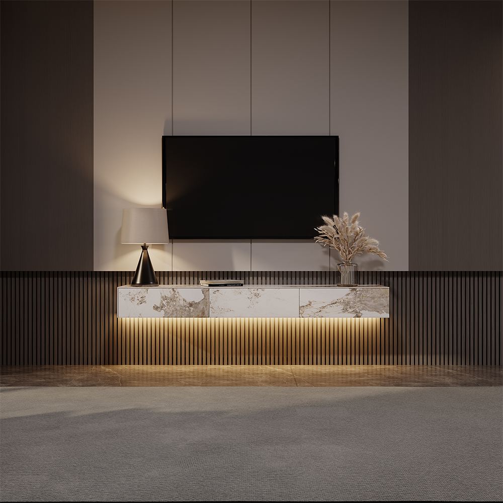 Float Modern Sintered Stone Floating TV Console