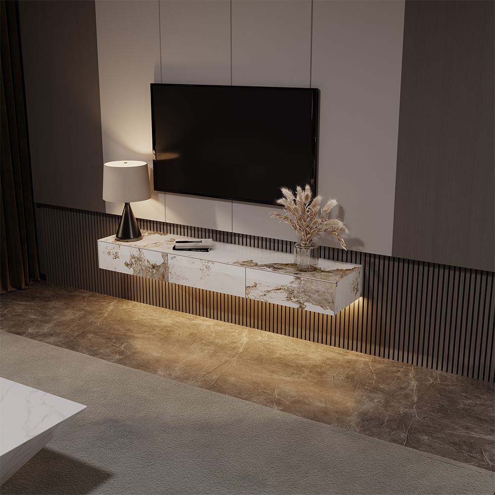 Float Modern Sintered Stone Floating TV Console