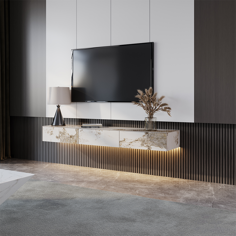 Float Modern Sintered Stone Floating TV Console
