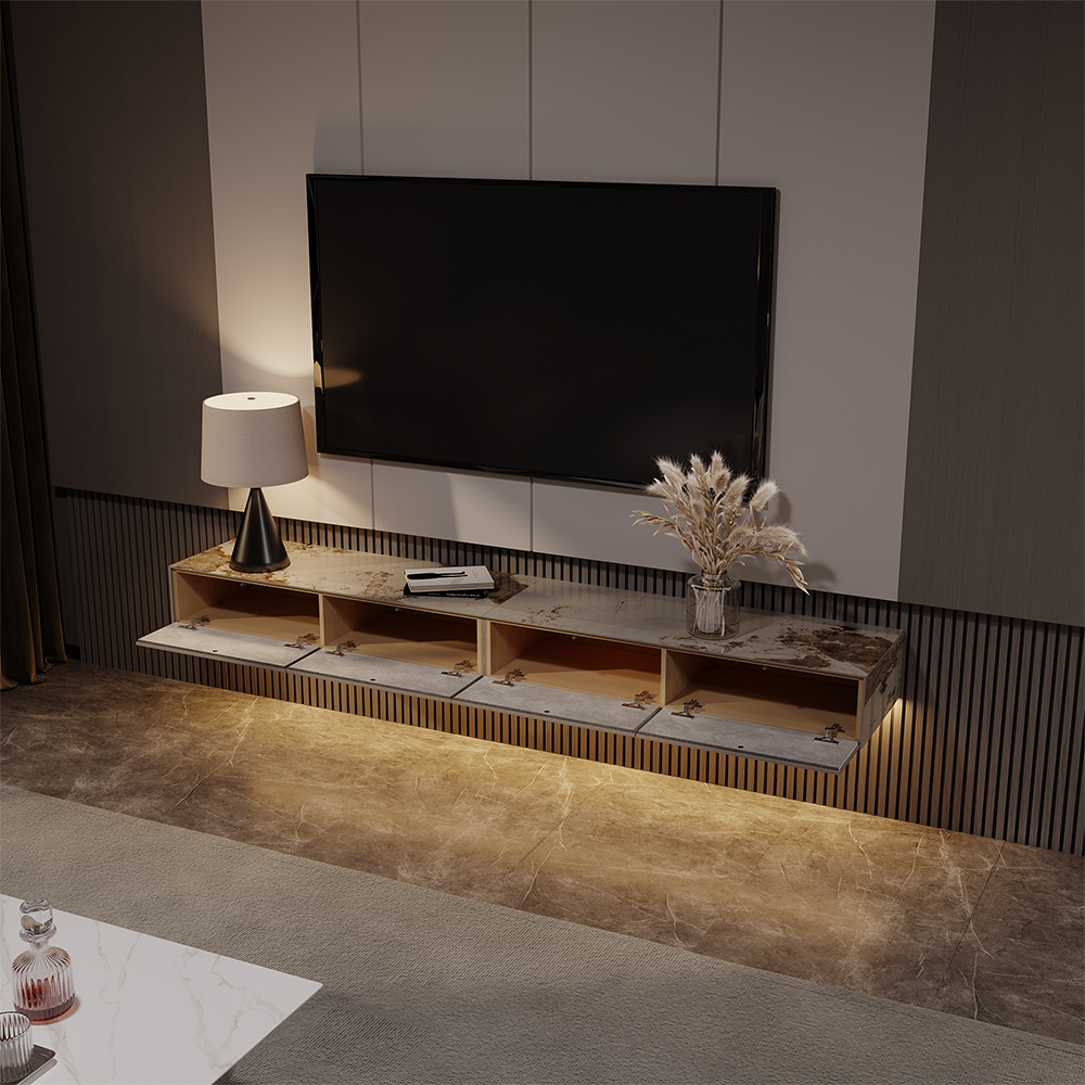 Float Modern Sintered Stone Floating TV Console